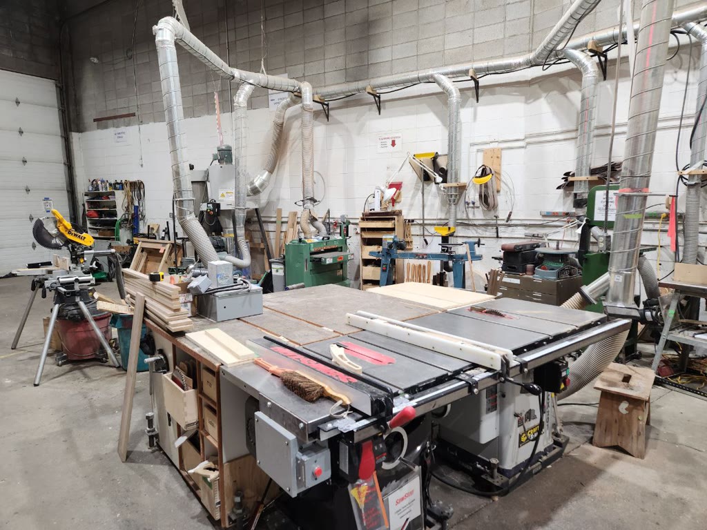 Woodworking table saw and work surface